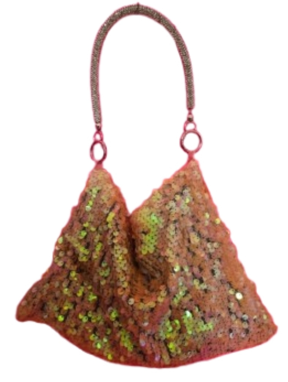 Sequin Pink Assymetrical Evening Shoulder Bag